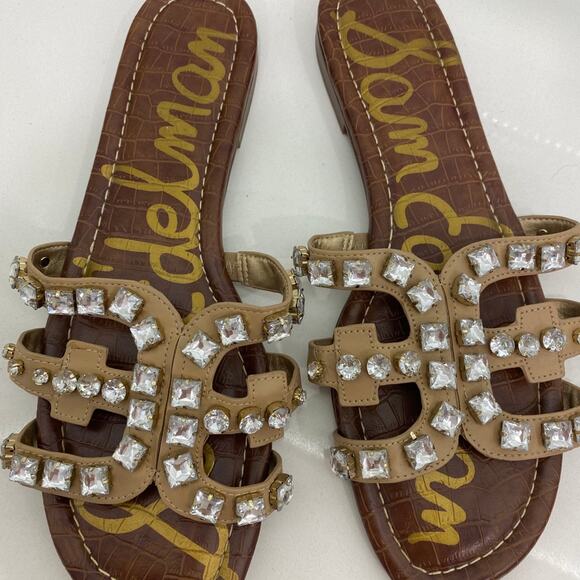 Sam Edelman Tan Sandals with Crystal Accents - Picture 2 of 5